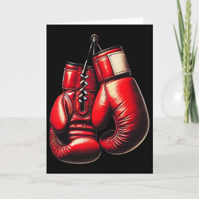 Boxnings Handskor Röd Boxning Sport Boxare Kickbox Kort (Framsida)