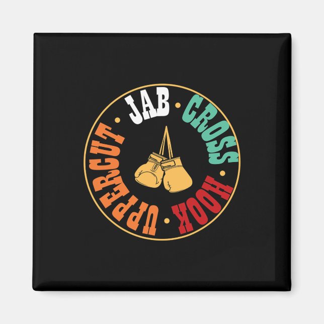 Boxnings Kickboxning Träningspresent Jab Cross Hoo Magnet (Framsidan)