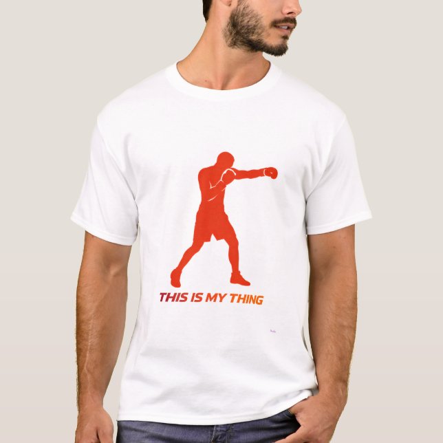 Boxnings Siluett Action Livsstil Design T Shirt (Framsida)