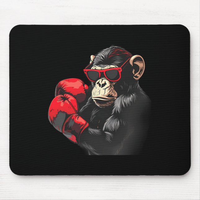 Boxningsapa Älskare Boxnings Handskor Kickboxning  Musmatta (Framsidan)