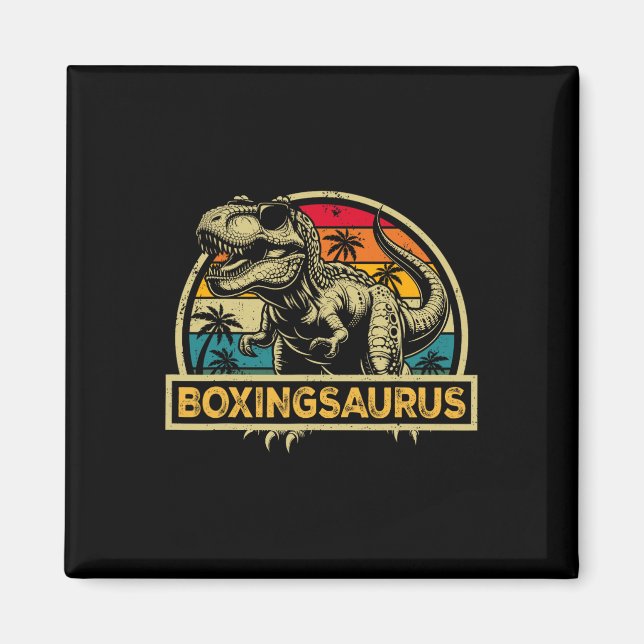 Boxningsaurus T Rex Dinosaur Boxning Saurus Familj Magnet (Framsidan)