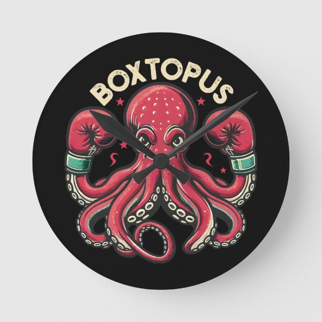 Boxningsbläckfisk - Boxtopus Rund Klocka (Framsida)