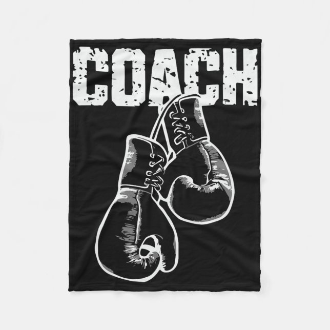 Boxningscoach Kickboxning Retro Boxnings Handskor  Fleecefilt (Framsidan)