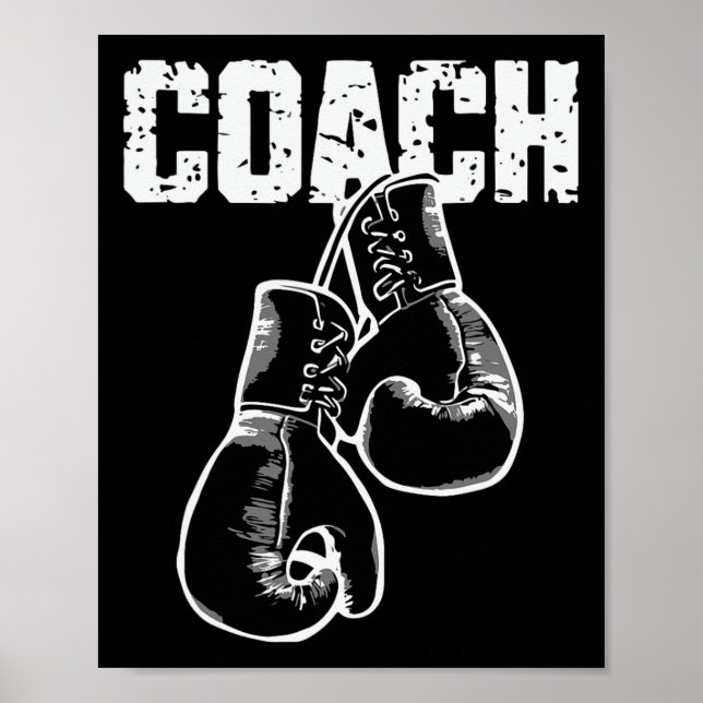 Boxningscoach Kickboxning Retro Boxnings Handskor  Poster (Framsidan)