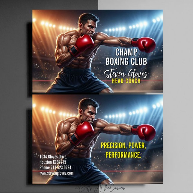 Boxningscoach Tränare Gym Sport Boxare  Visitkort (Skapare uppladdad)