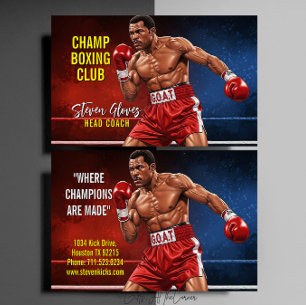 Boxningscoach Tränare Gym Sport G.O.A.T Visitkort