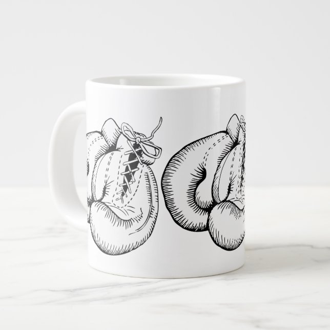 BOXNINGSHANDSKAR SPORTIG DESIGN JUMBO MUGG (Framsida vänster)