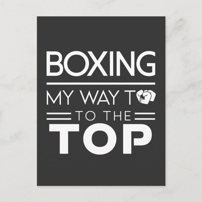 Boxningsmotivation Citat Fet Minimal Typografi Vykort (Framsida)