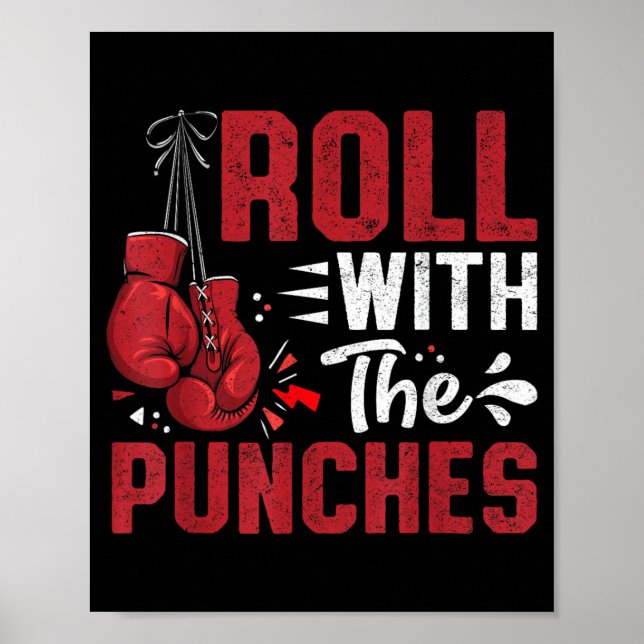Boxningsmotivation - Rulla med slag Poster (Framsidan)