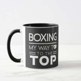 Boxningsmotivationstext Fet Minimal Typografi Mugg