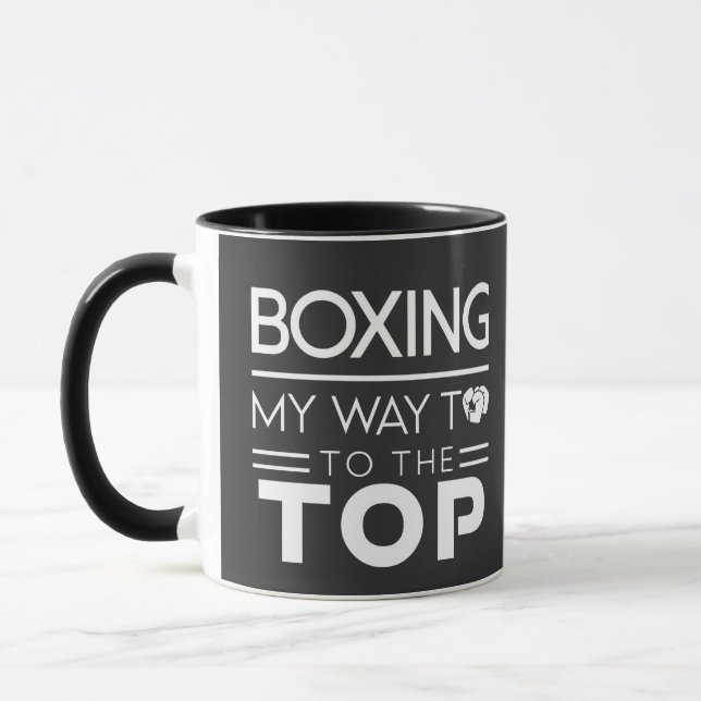Boxningsmotivationstext Fet Minimal Typografi Mugg (Vänster)