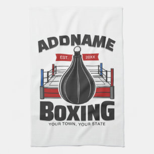 Boxningsring LÄGG TILL NAMN Boxare Gym Hastighetsb Kökshandduk