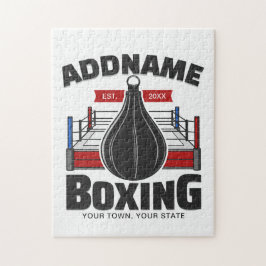 Boxningsring LÄGG TILL NAMN Boxare Gym Speed Bag Pussel