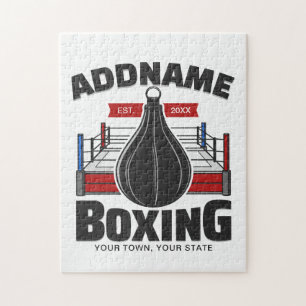 Boxningsring LÄGG TILL NAMN Boxare Gym Speed Bag Pussel