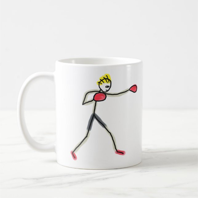 Boxningsstickman Kaffemugg (Vänster)