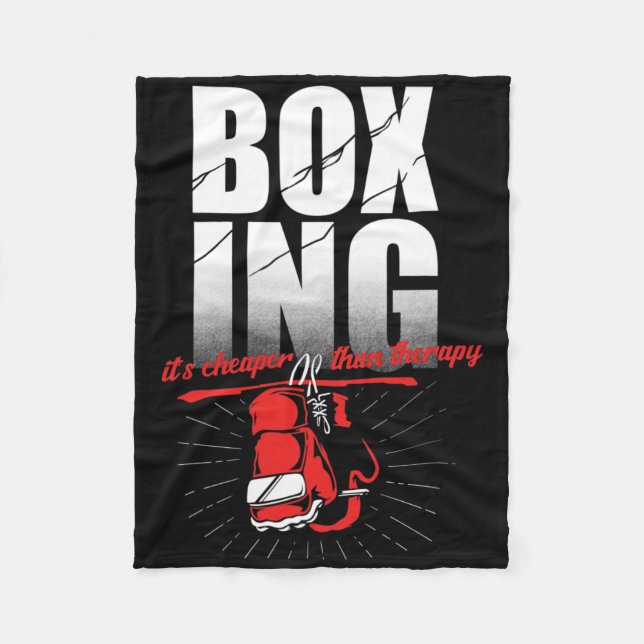 Boxningsterapi Kickboxning Boxare  Fleecefilt (Framsidan)