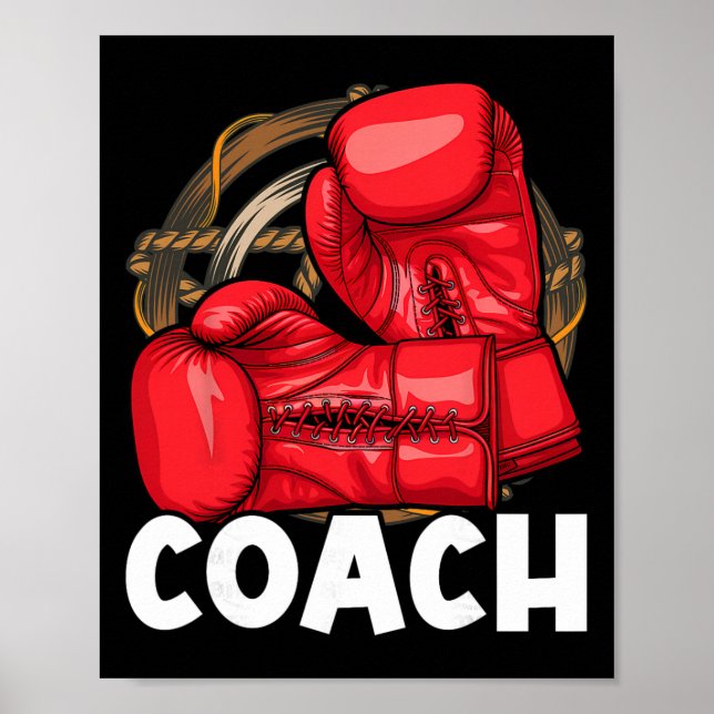 Boxningstränare - Kickboxning Kickboxare Gym Boxar Poster (Framsidan)