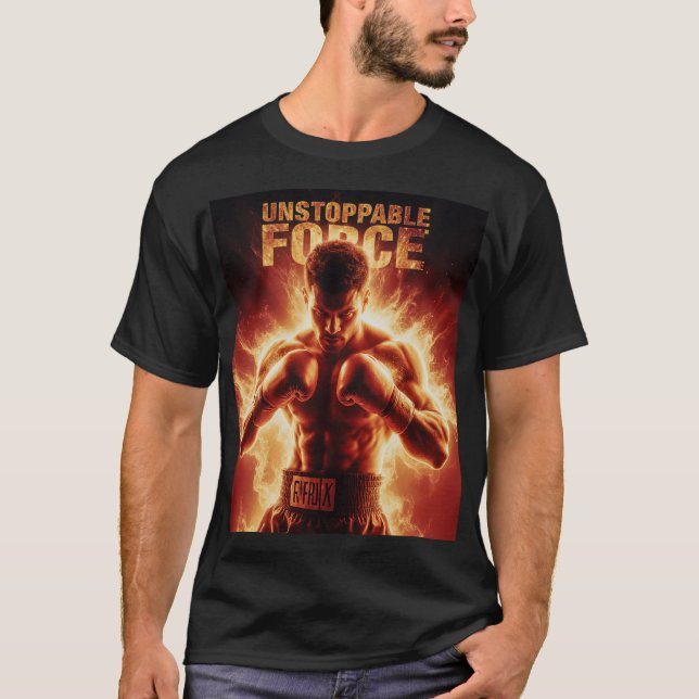 boxningströja Boxning och Flammor Energi T Shirt (Framsida)