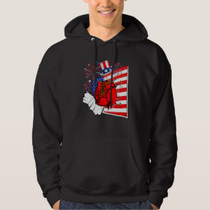 Boxningsutrustning Kostym Amerikansk Flagga 4:e Ju Hoodie