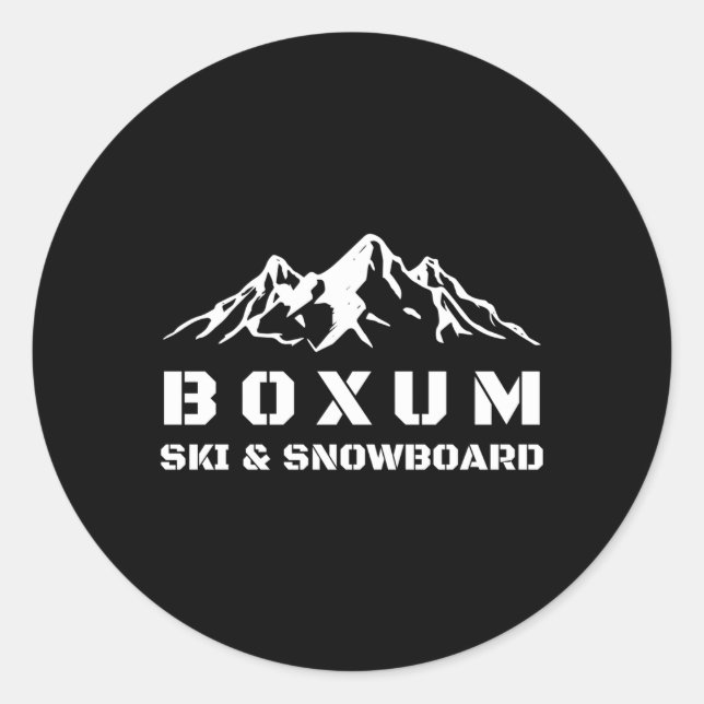 Boxum Ski Snowboard Runt Klistermärke (Framsida)