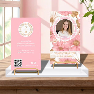 Boxury Blommigt Botanical Monogram Logotyp Brand P Visitkort