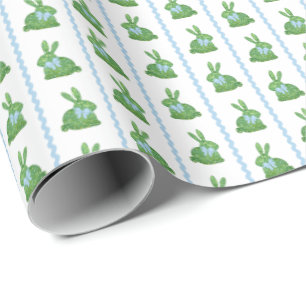 Boxwood Bunny Boy Blue Ribbon Baby Shower Presentpapper