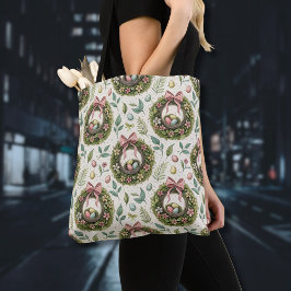 Boxwood Easter Wreath Pink Bow with Egg Tygkasse