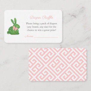Boxwood Rabbit Girl Baby Shower Raffle Tilläggskort