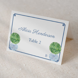 Boxwood Topiary Ginger Burk Bröllop Place Card Bordsnummer