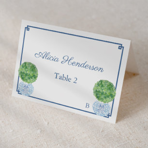 Boxwood Topiary Ginger Burk Bröllop Place Card Bordsnummer