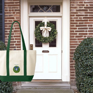 Boxwood Wand Blue Bow Contrast Trim Boat Tygkasse