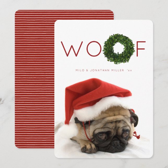 Boxwood Wandeand Pet-julklapp - Helgdag Inbjudningar (Fram/baksida)