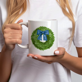 Boxwood Wandeans med Blue Bow Ceramic Kaffemugg