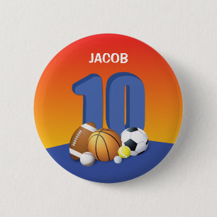Boy 10 Birthday Sports Bollar Knapp