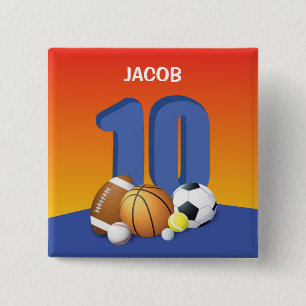 Boy 10 Birthday Sports Bollar Knapp