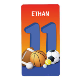 Boy 11 Birthday Sports Bollar Fraktsedel