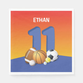 Boy 11 Birthday Sports Bollar Pappersservett