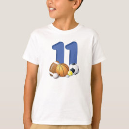 Boy 11 Birthday Sports Bollar T Shirt