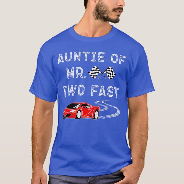 Boy 2 Birthday Racer AuntieTwo Fast 2:a Tävling Bd T Shirt (Framsida)