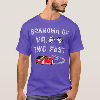 Boy 2 Birthday Racer GrandmaTwo Fast 2 nd Tävling  T Shirt