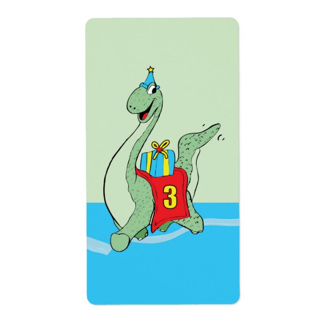 Boy, 3:e födelsedagen Dinosaur Fraktsedel (Framsidan)