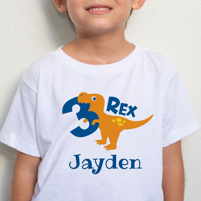 Boy 3rd Birthday 3-Rex Dinosaur T-Shirt (Skapare uppladdad)