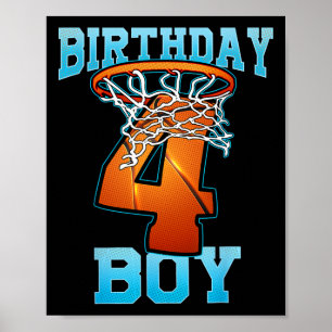 Boy 4 Years Gammala gåvor 5:e födelsedagsbysketbyl Poster