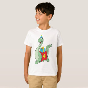 Boy, 4e födelsedagen Dinosaur T Shirt