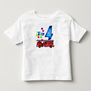 Boy 4e födelsedagen eldmotor t shirt
