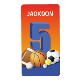 Boy 5 Birthday Sports Bollar Fraktsedel