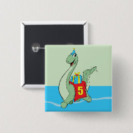 Boy, 5:e födelsedagen Dinosaur Knapp