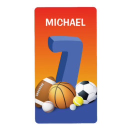 Boy 7:e Birthday Sports Bollar Fraktsedel