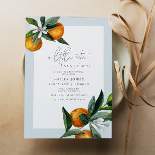 Boy A Little Cutie Citrus Orange Fruit Baby Shower Inbjudningar