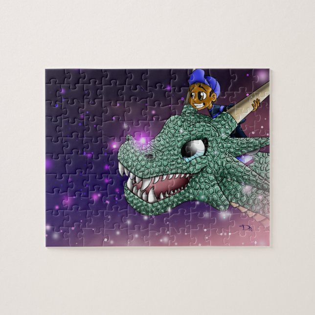 Boy and Dragon Puzzle Pussel (Horisontell)